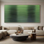 Green Striped Abstract Painting with Subtle Gradients WINK842