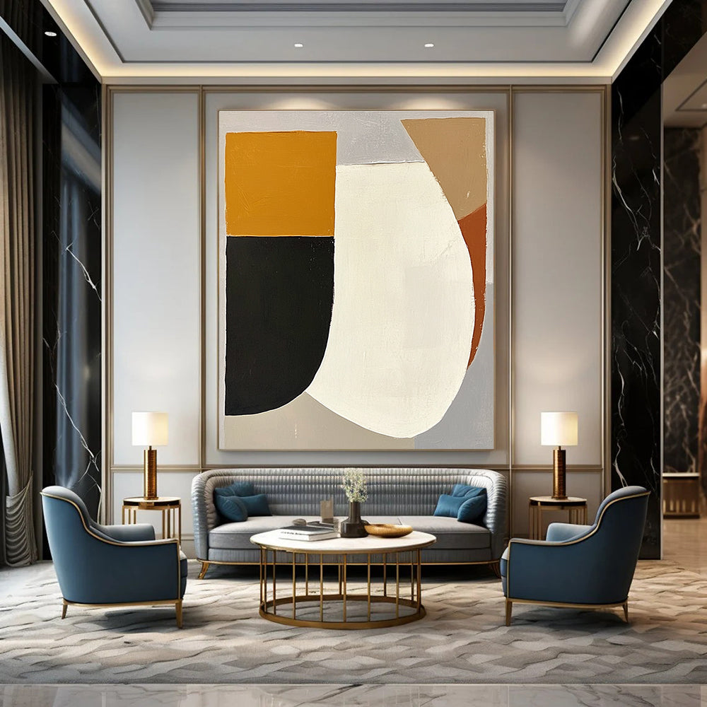 Simple Geometric Abstract Painting for Scandinavian - Styled Homes GAB1098