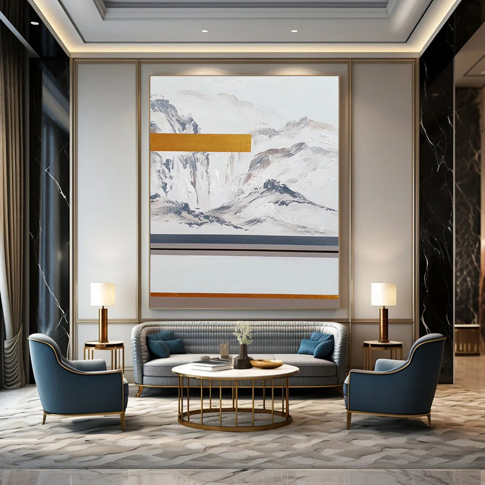 Minimalist Mountainscape Abstract Painting for Zen - Inspired Offices HENG045