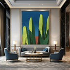 Minimalist Green Rocks Abstract Painting for Modern Minimalist Offices HENG093