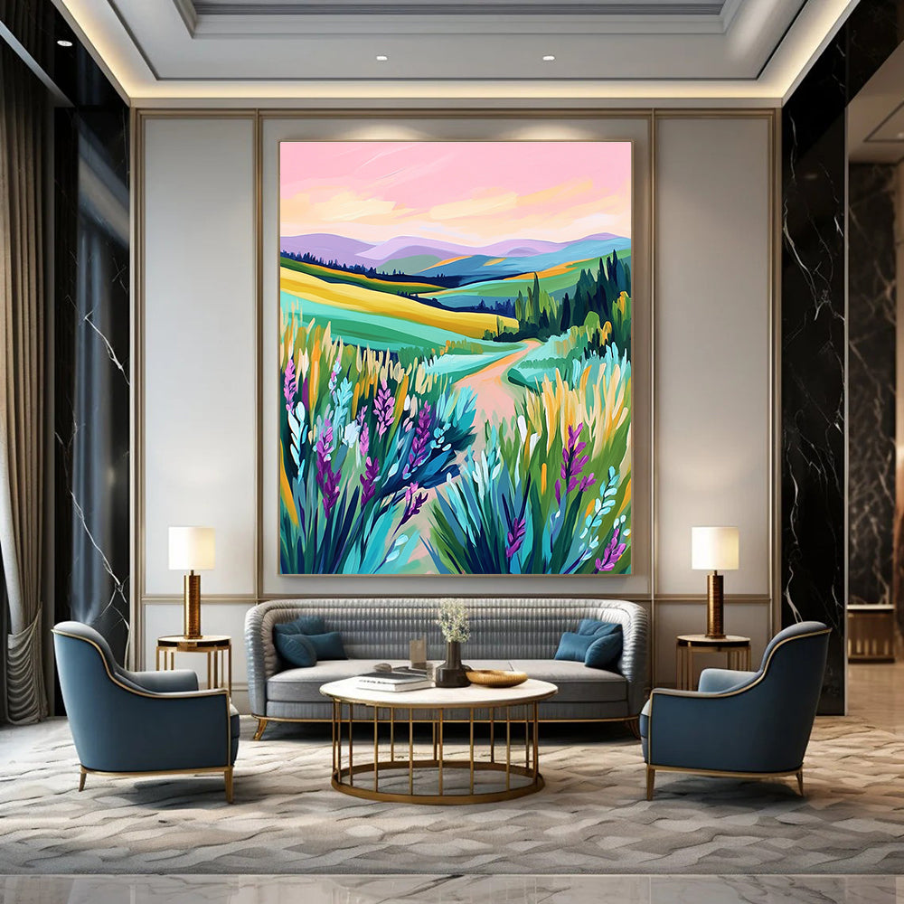 Colorful Rolling Hills Landscape - Modern Impressionist Art GAB0386