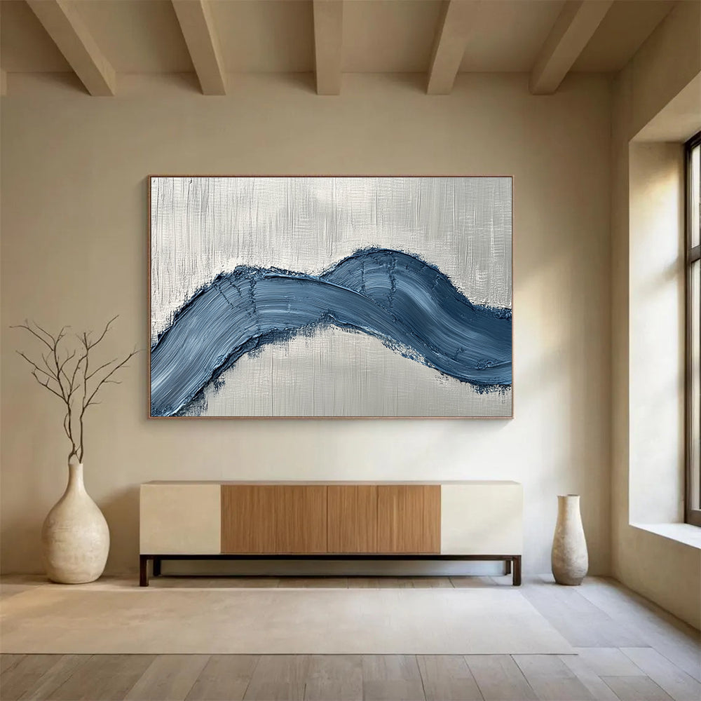 Blue Wave on Gray  Bold Simplicity ABS044