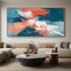Teal Orange Abstract Fusion Painting with Subtle Blends WINK641