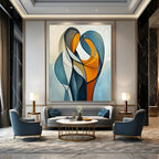 Intertwined Colorful Shapes Dynamic Abstract Painting GAB0294