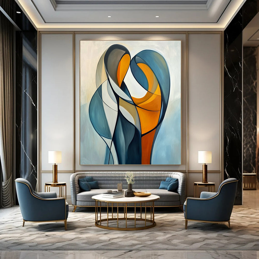 Intertwined Colorful Shapes Dynamic Abstract Painting GAB0294