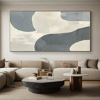 Soft Gray and White Curves Abstract Painting with Gentle Fluidity WINK161