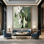 Green Textured Abstract Painting for Nature - Inspired Home Offices GAB1248