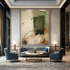 Earth - Toned Abstract Composition Painting for Rustic - Style Dining Rooms HENG499
