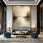 Beige Lake Abstract - Subtle Landscape Abstract Art GAB0527