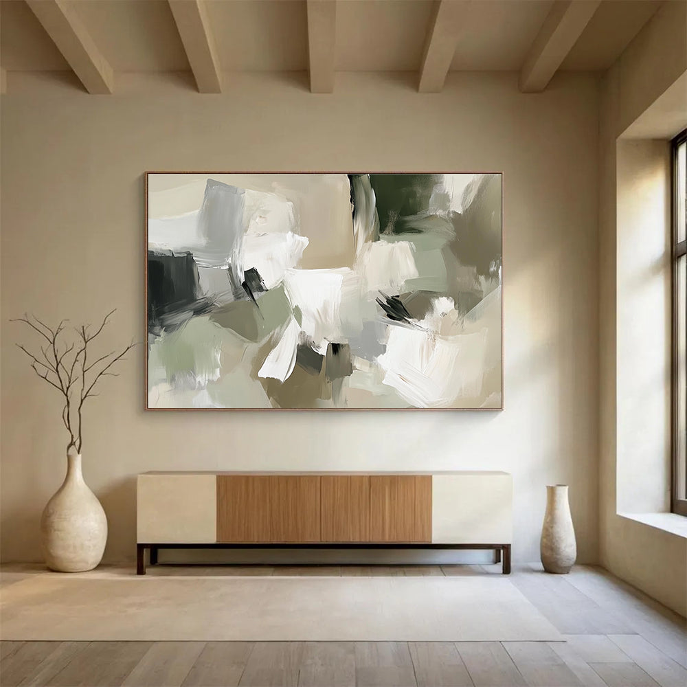 Neutral Tones Abstract Painting with Subtle Harmony ABS404