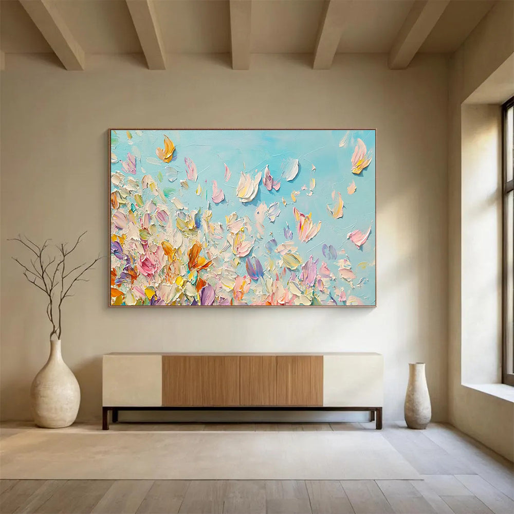 Colorful Petal Abstract Painting for Floral - Themed Boutiques YHT410