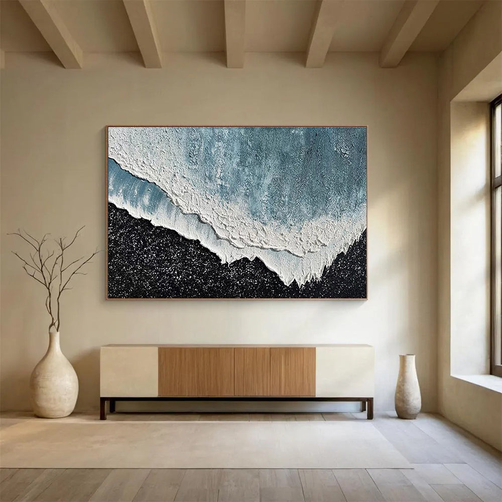 Textured Wave Abstract Painting for Ocean - Themed Galleries YHT207