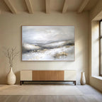 Textured Gray Landscape Abstract Painting with Subtle Gold Accents ABS243