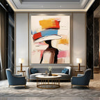Colorful Hat - Wearing Figure Abstract Painting for Fashion - Inspired Interiors HENG324