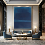Deep Blue Gradient Abstract Painting for Nautical - Inspired Studies HENG474