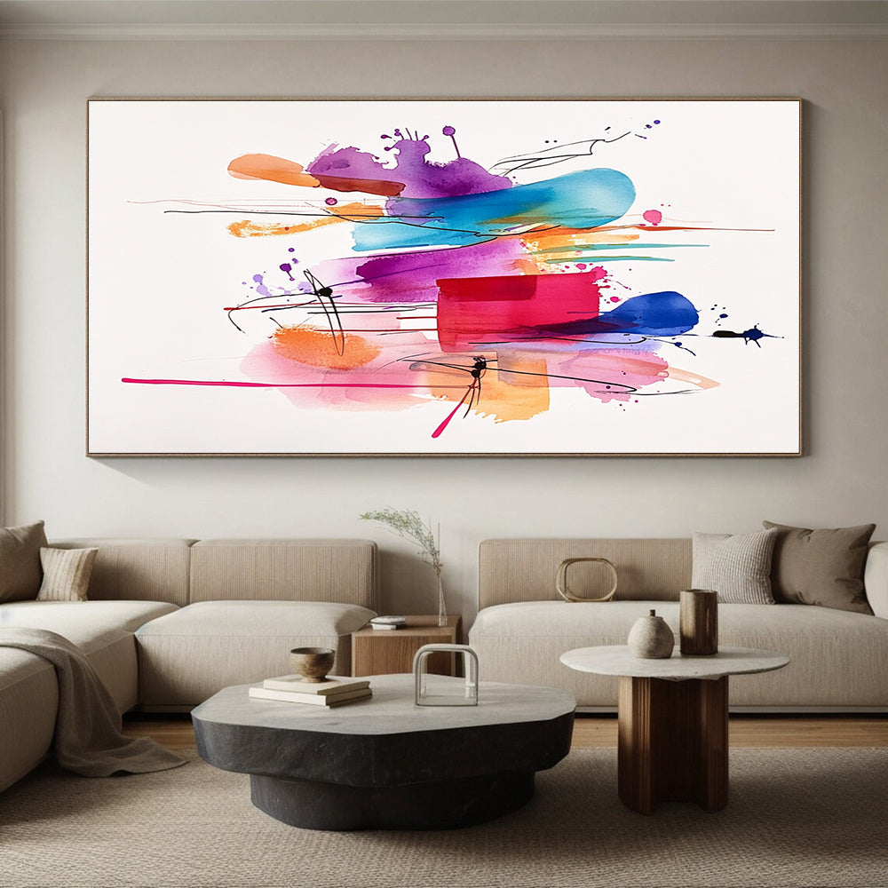 Colorful Watercolor Abstract Painting with Fluid Beauty WINK735