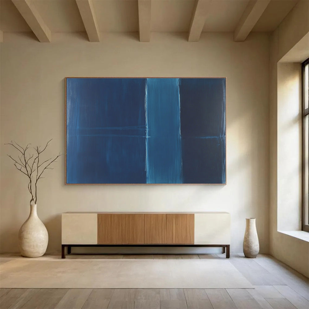 Monochromatic Blue Abstract  Deep Calm ABS106