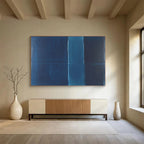 Monochromatic Blue Abstract  Deep Calm ABS106