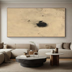 Small Black Spots on Beige Abstract Painting with Subtle Intrigue WINK018