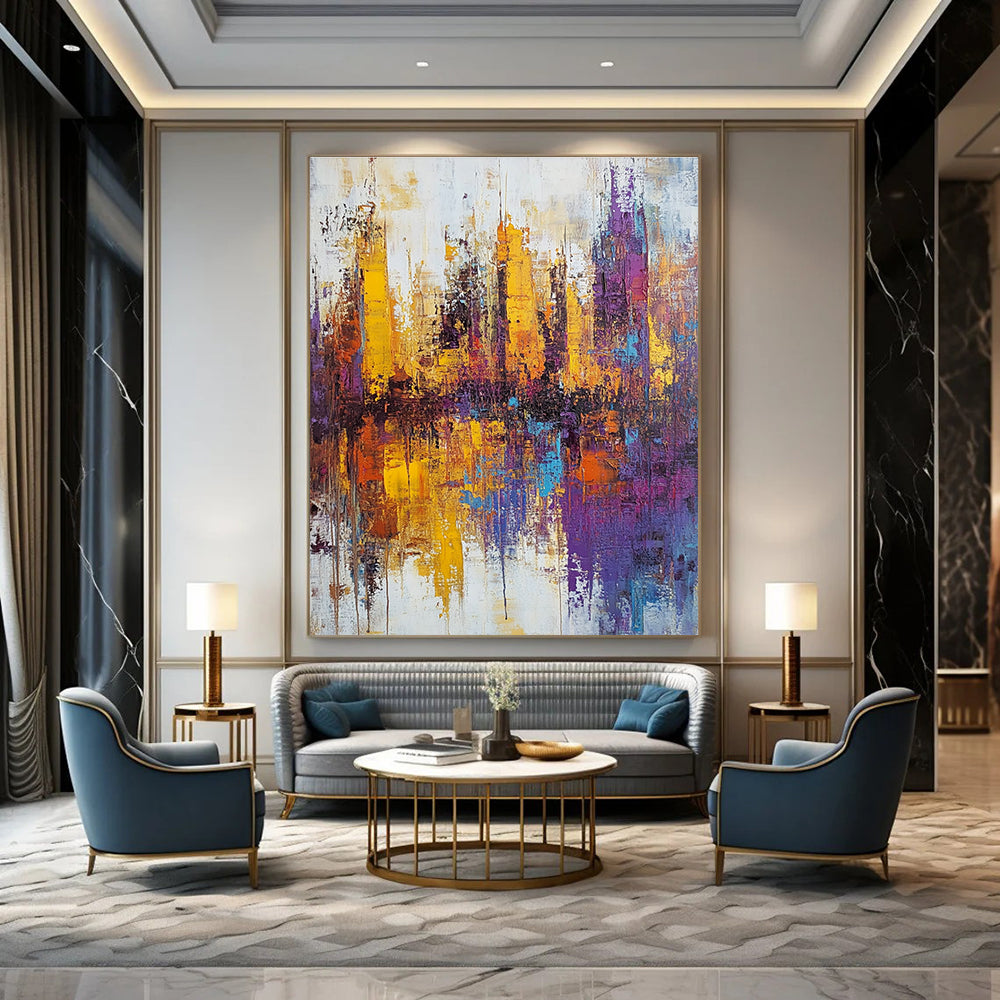 Colorful City Skyline - Vibrant Urban Abstract Painting GAB0573