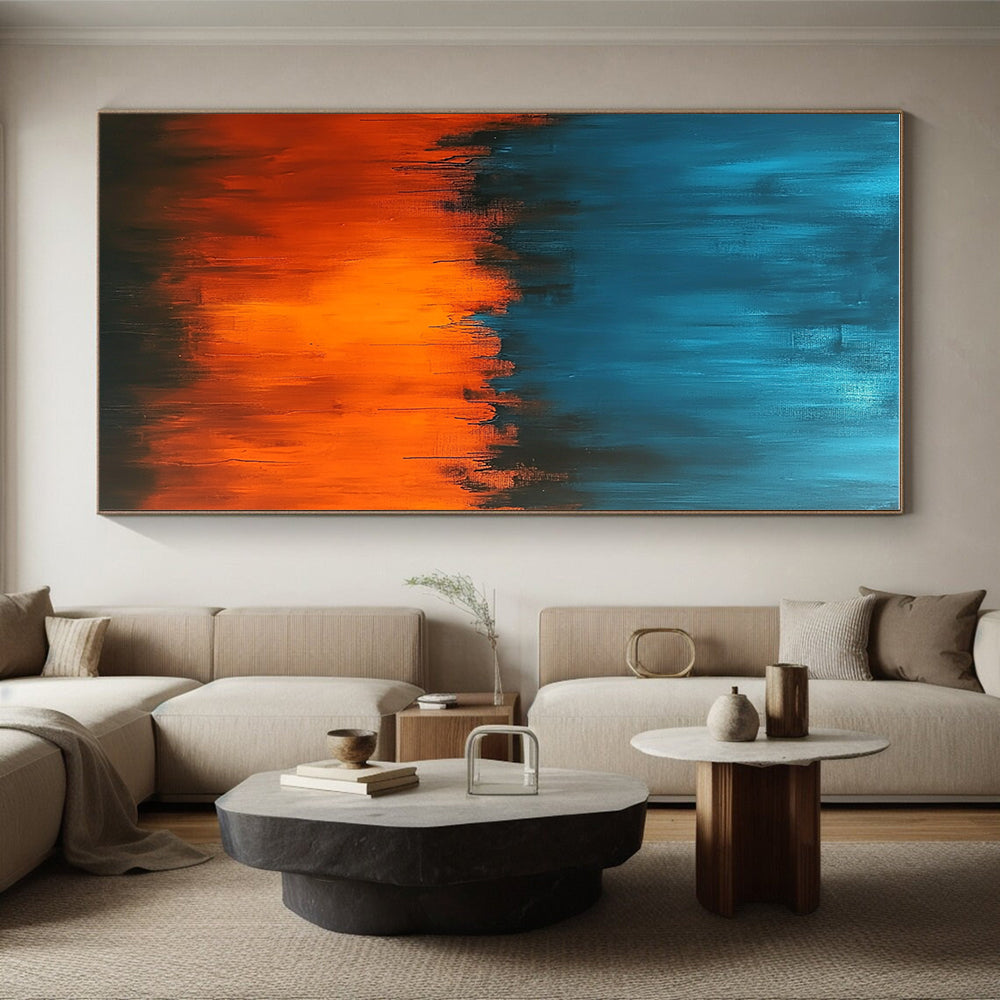 Blue - Orange Abstract Gradient Painting with Bold Contrast WINK388