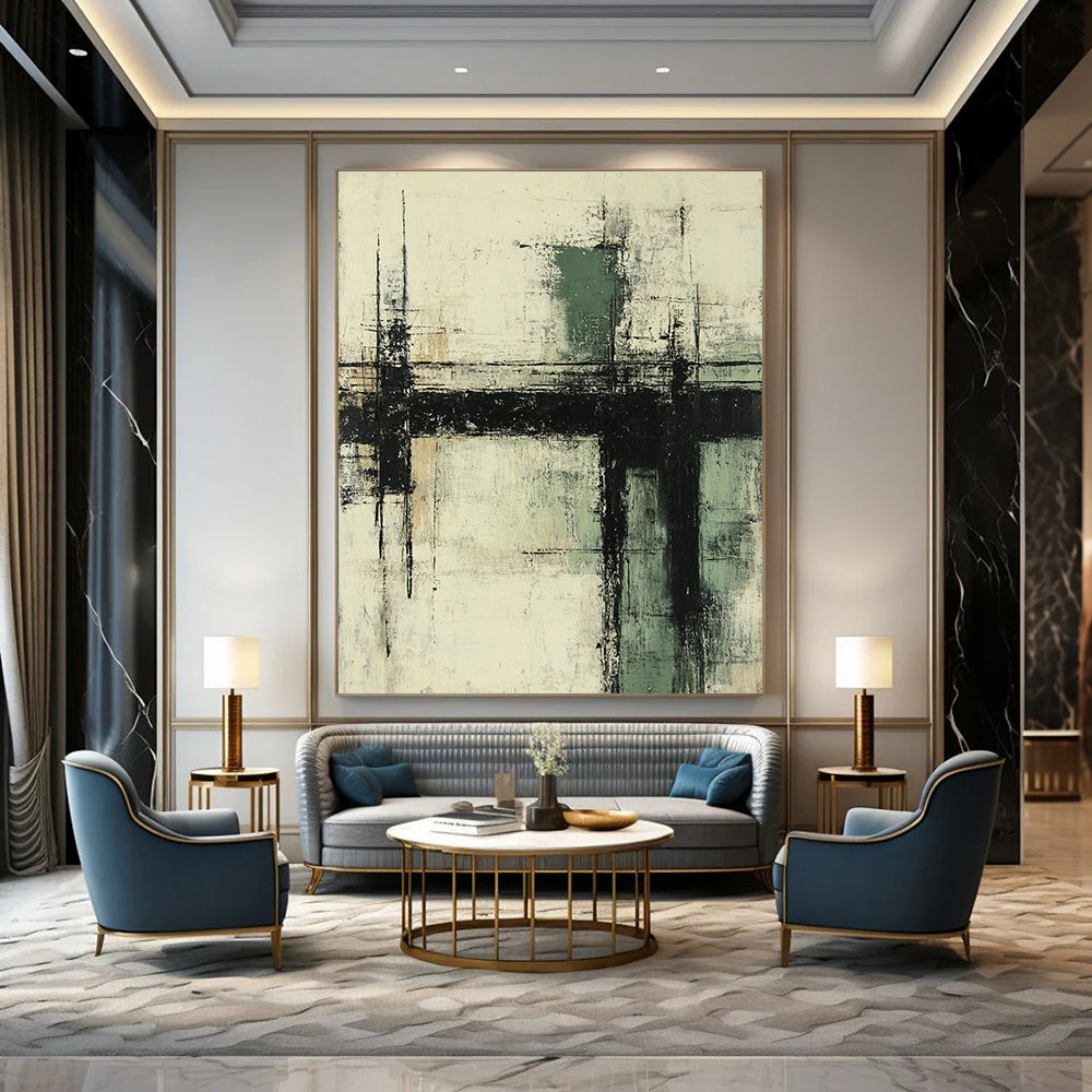 Textured Geometric Abstract Painting for Industrial - Styled Lofts GAB1127