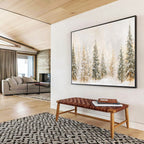 Snowy Forest Abstract Painting for Winter - Themed Spas YHT421