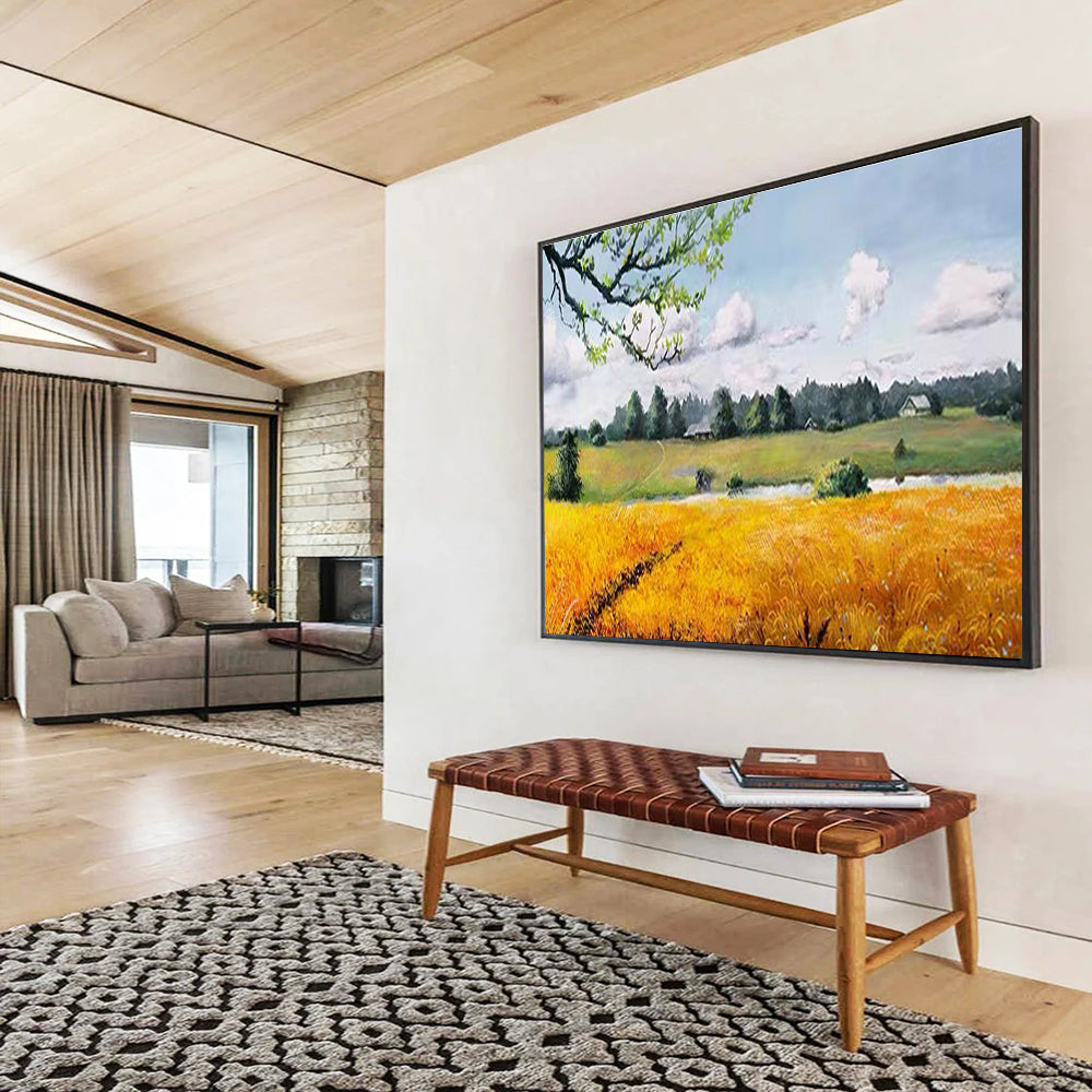 Countryside Landscape Abstract Painting for Rustic Cafes YHT208