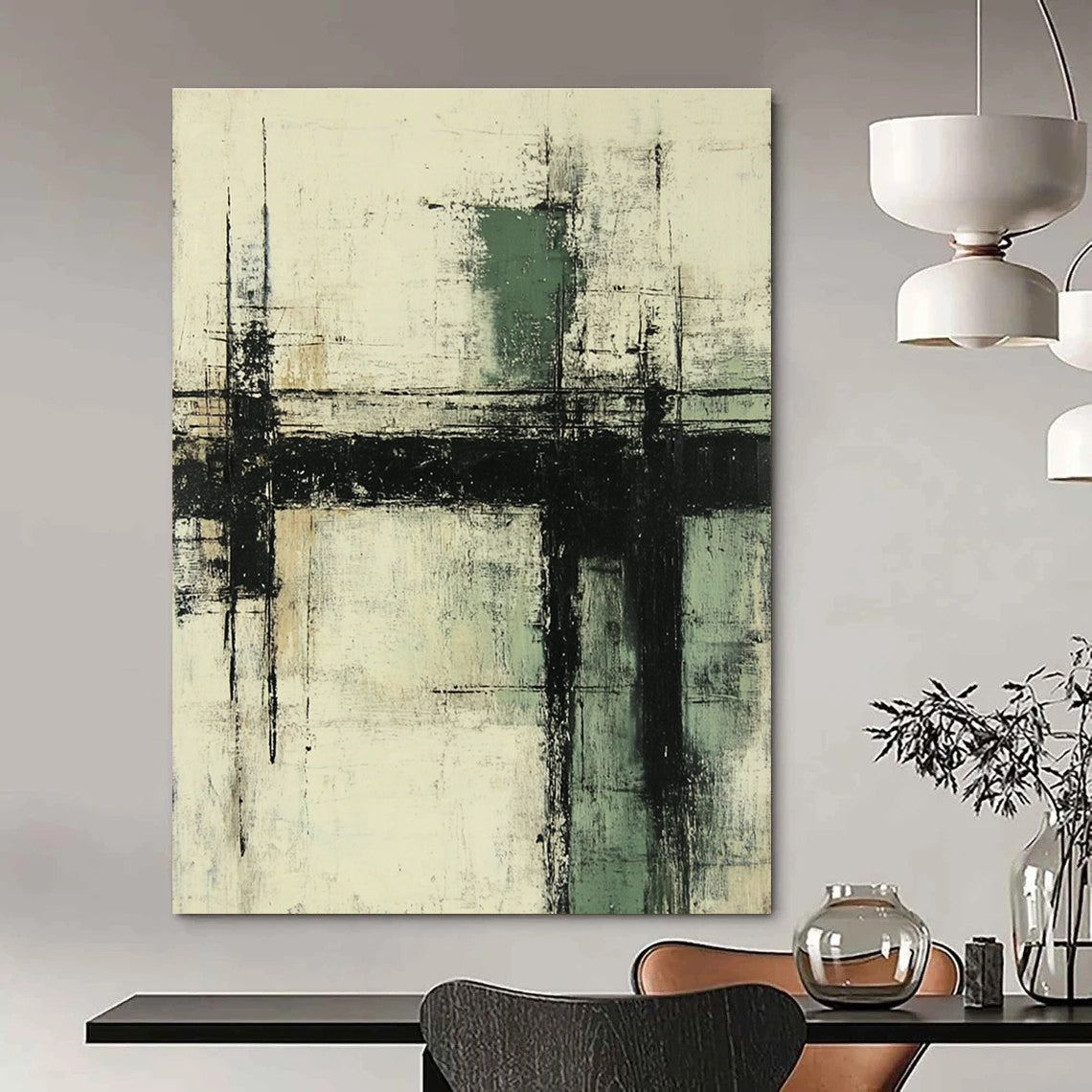 Textured Geometric Abstract Painting for Industrial - Styled Lofts GAB1127