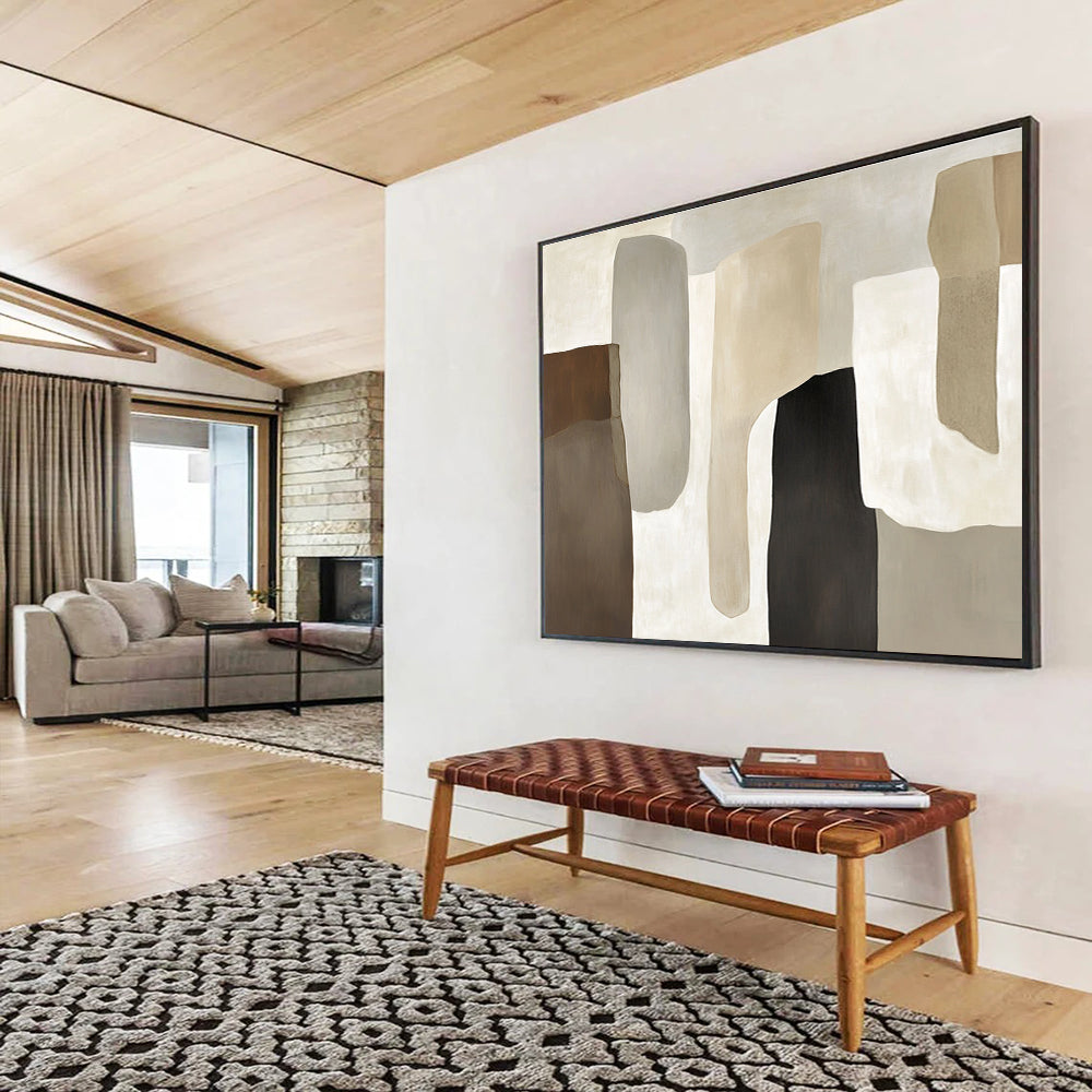 Neutral Tones Abstract Painting with Timeless Elegance ABS439