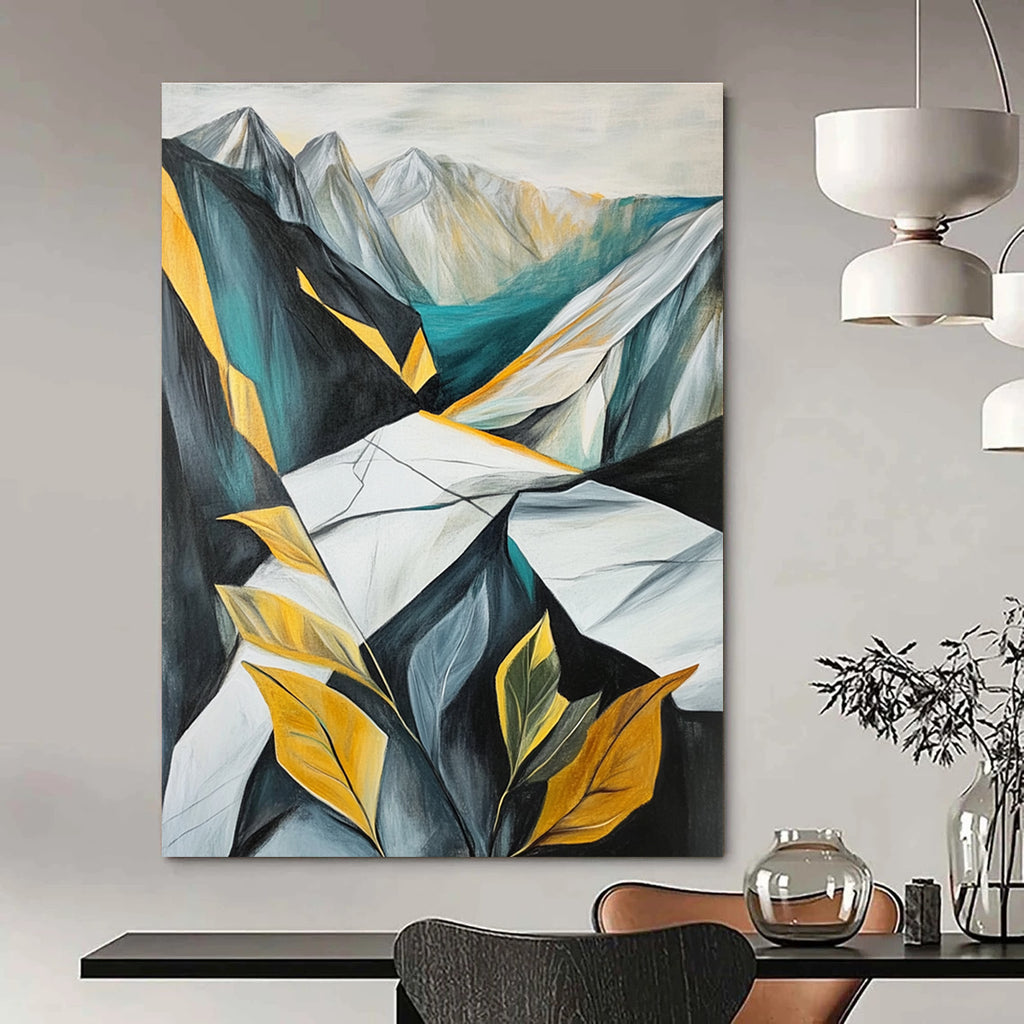 Geometric Mountainscape - Stylized Landscape Abstract Painting GAB0622
