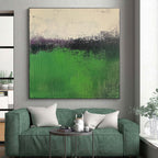 Green Purple Abstract Painting with Nature - Inspired Hues WINK568