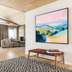 Pastel Mountain Landscape Abstract Painting with Soft Hues ABS288