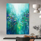 Wildflower Meadow Abstract Painting for Cheerful Dining GAB0746