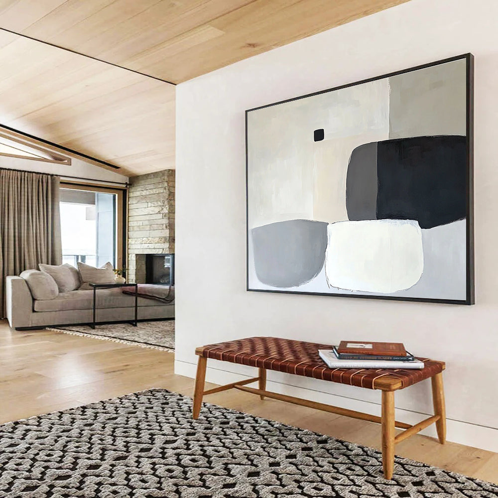 Neutral - Toned Abstract Shapes Abstract Painting ABS586
