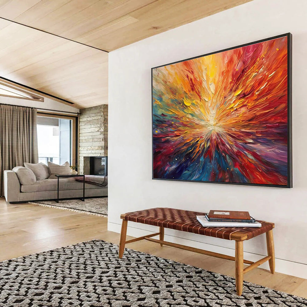 Beach Umbrella Joy Abstract Painting for Coastal Home Escapes YHT301