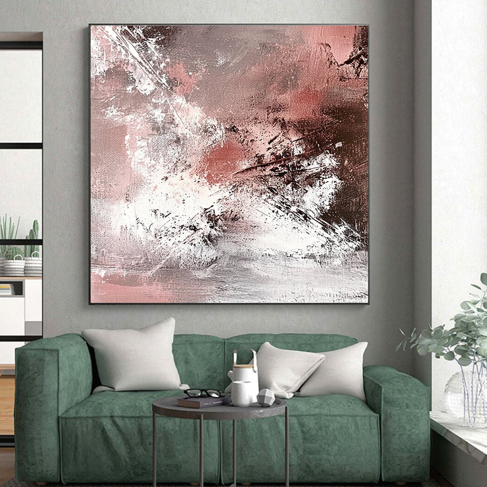 Pink Gray Black Abstract Painting with Subtle Drama WINK540