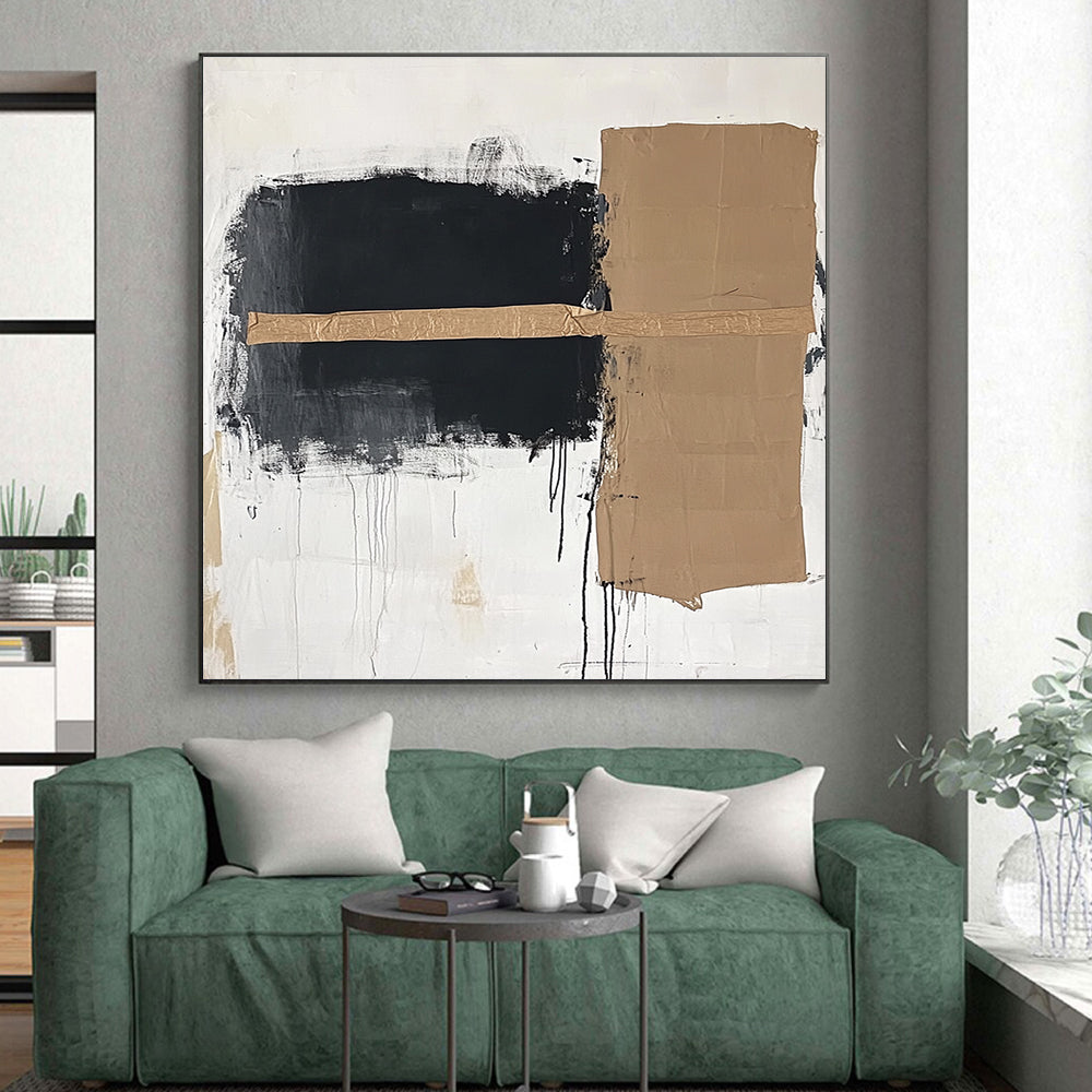 Mixed - Media Abstract Painting with Textural Contrast WINK821