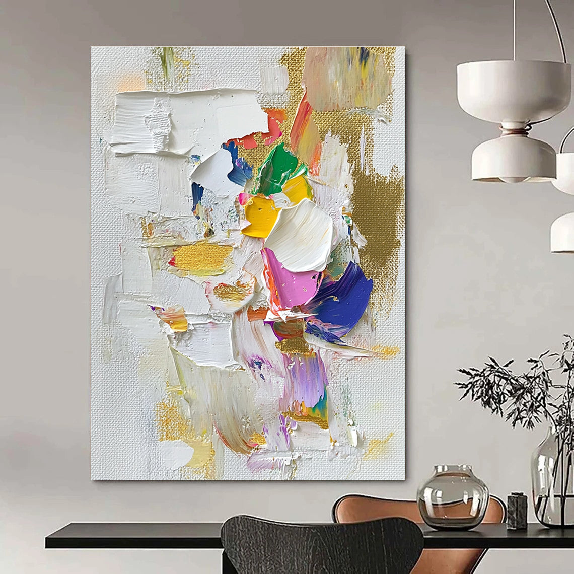 Colorful Textured Abstract Painting for Art - Centric Bedrooms GAB0821