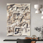 Earth - Toned Abstract Composition Painting for Bohemian - Style Living Rooms HENG143
