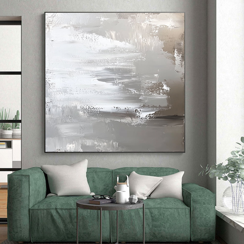 Silver - Gray Abstract Painting with Subtle Textures WINK420