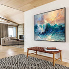 Sea Wave Abstract Painting for Nautical - Themed Home Theaters YHT296
