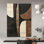 Earth - Toned Geometric Shapes Abstract Painting for Rustic - Modern Home Decor GAB1359