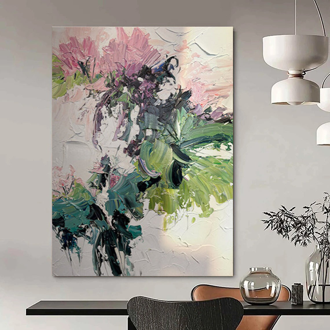 Textured Expressive Flower Bouquet Abstract Painting for Lively Interiors HENG271