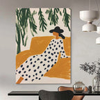 Woman Lounging Outdoors - Stylish Figurative Abstract Art GAB0422