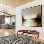 Misty River Scene Abstract Painting with Soft Tones ABS231