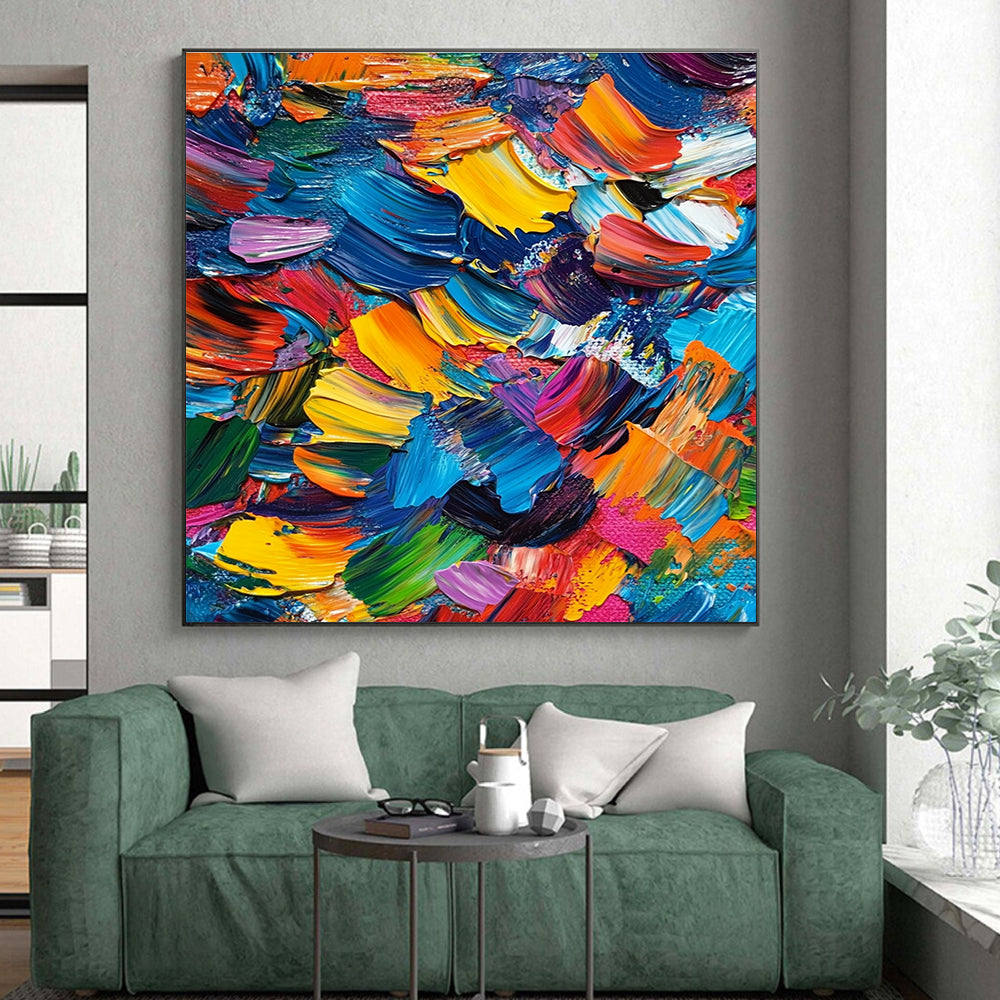Colorful Abstract Brushstrokes Painting with Joyful Energy WINK405
