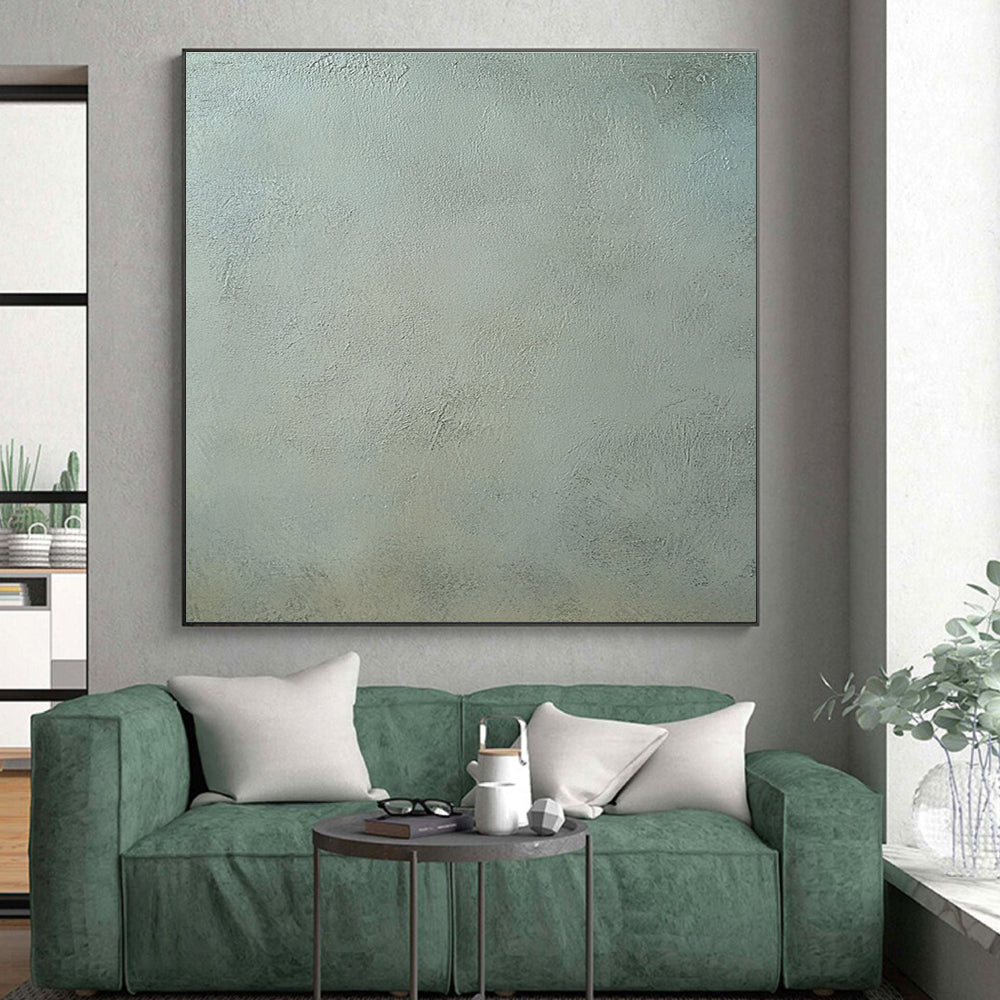 Light Green Textured Surface Abstract Painting with Subtle Freshness WINK100