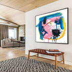 Colorful Bold Abstract Painting for Vibrant Cafes YHT117