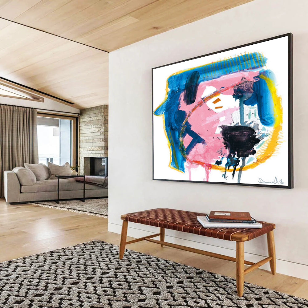 Colorful Bold Abstract Painting for Vibrant Cafes YHT117